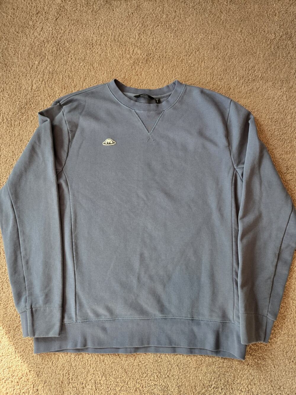 Radmor Perkins Terry Crewneck True Blue Organic Cotton RMOS10003 Golf Sz Large